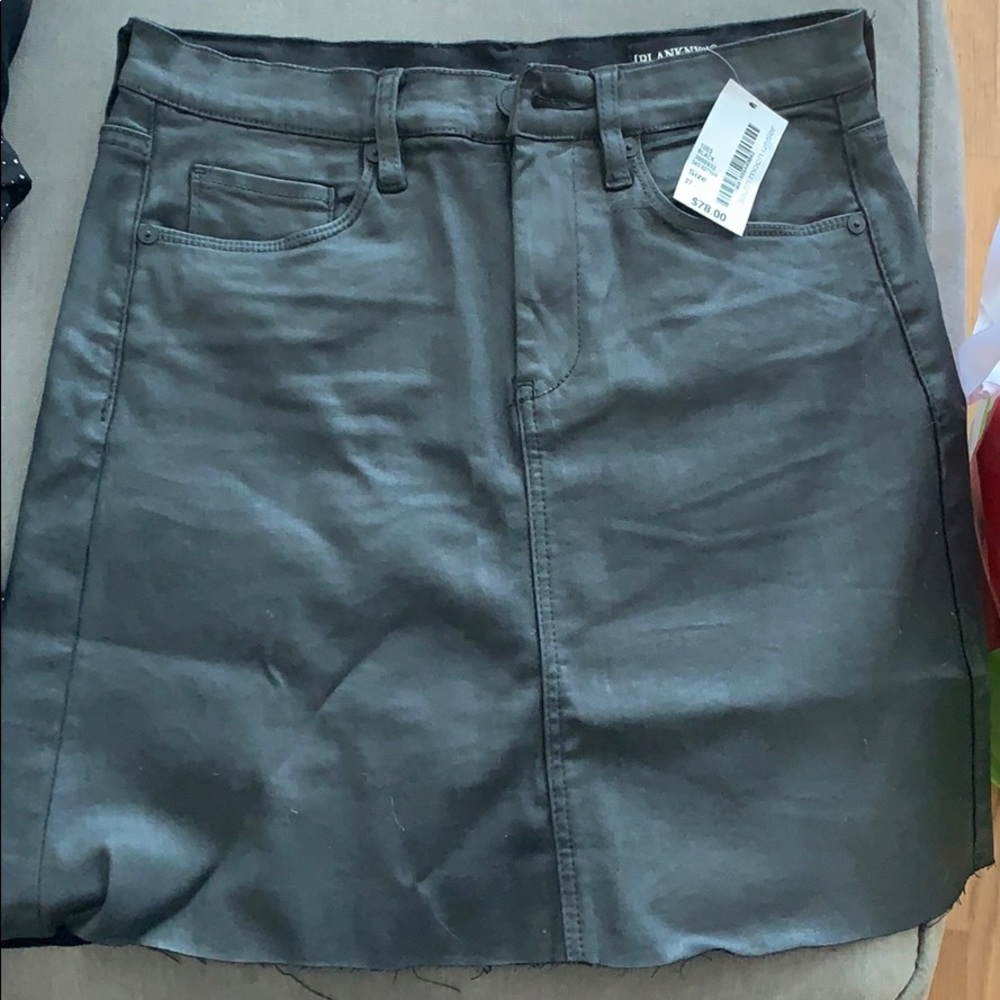 Blank NYC Coated denim black miniskirt